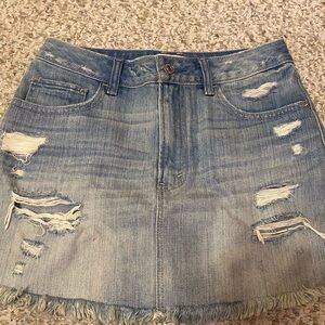 Abercrombie & Fitch Blue Distressed Mini Skirt